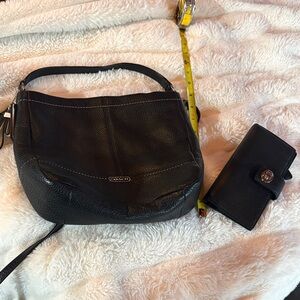 Vintage Coach Dark Leather Shoulder Bag
